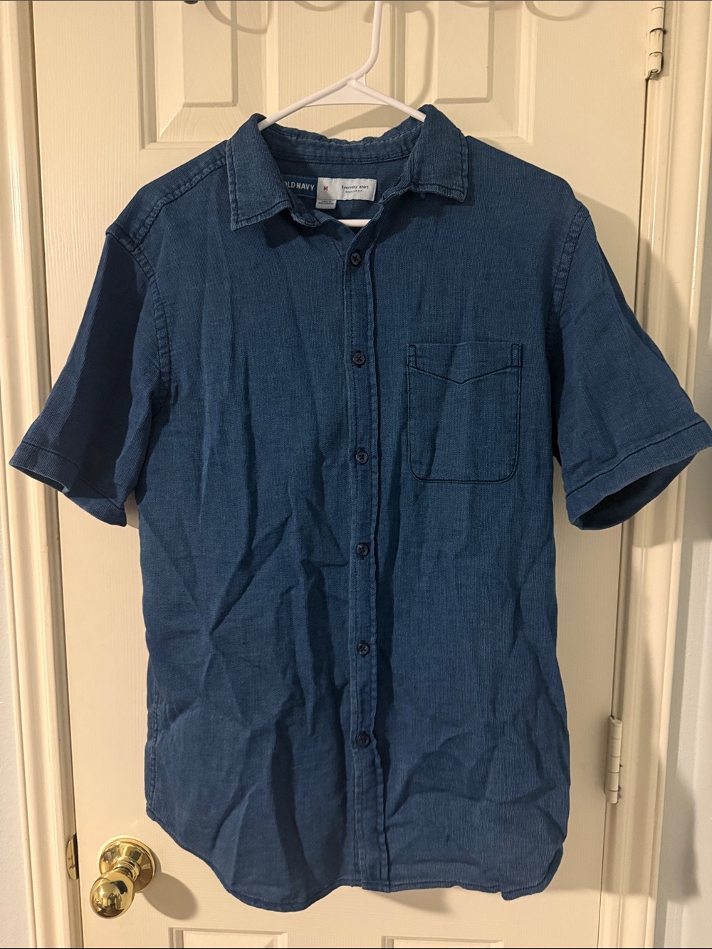 Old Navy Men’s Short-Sleeve Button-Down Camp Shirt - Dark Blue